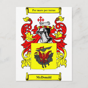 McDonald (English) Coat of Arms Postcard