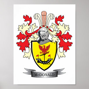 McDonald Family Crest Coat of Arms Poster