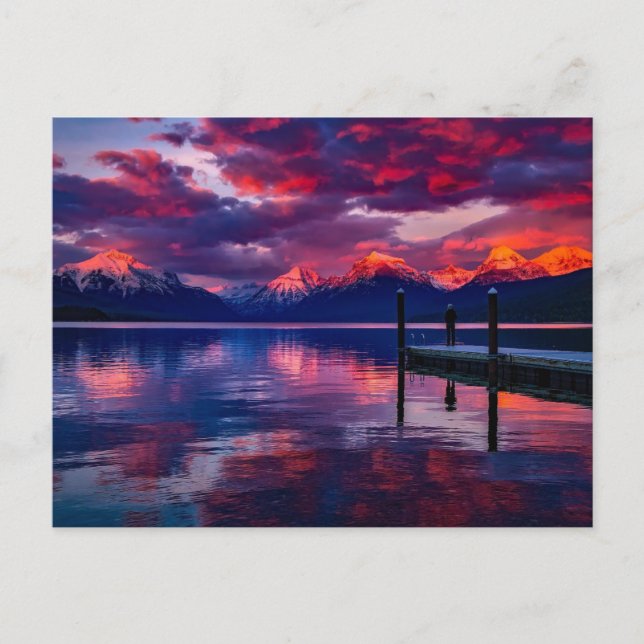 McDonald Lake, Montana Postcard (Front)