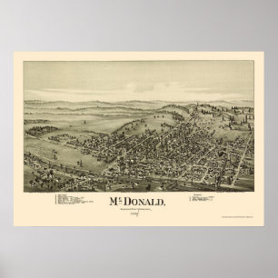 McDonald, PA Panoramic Map - 1897 Poster