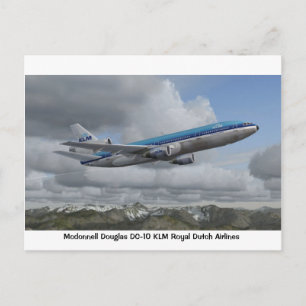 McDonnell Douglas DC-10 of KLM Royal Dutch Airline Postcard