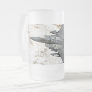 McDonnell Douglas F-15 Eagle Frosted Glass Beer Mug