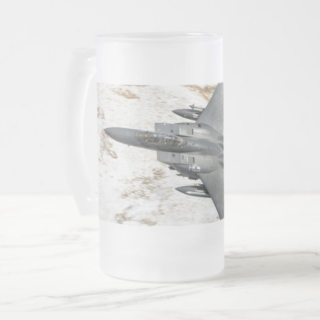 McDonnell Douglas F-15 Eagle Frosted Glass Beer Mug (Front Left)
