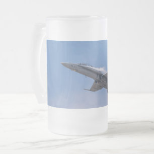 McDonnell Douglas F/A-18 Hornet Frosted Glass Beer Mug
