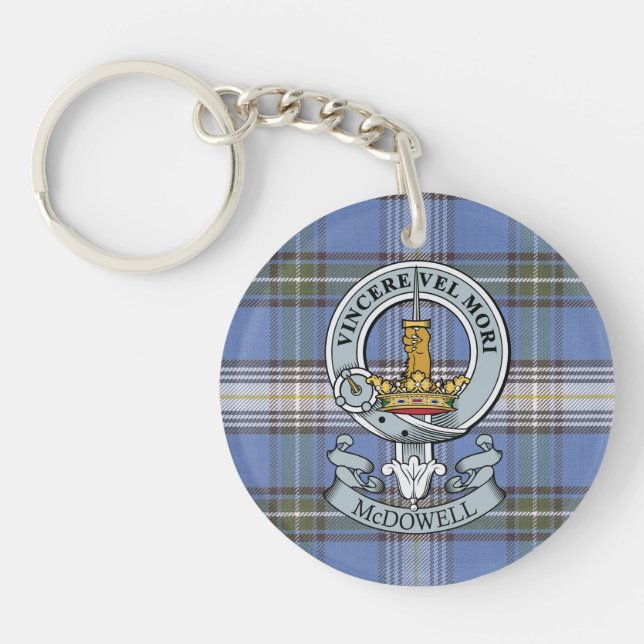 McDowell Crest + Tartan Circle Key Chain (Front)