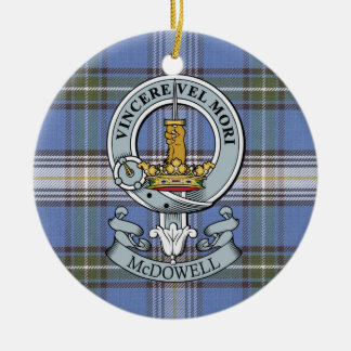 McDowell Crest + Tartan Circle Ornament
