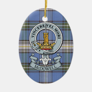 McDowell Crest + Tartan Oval Ornament