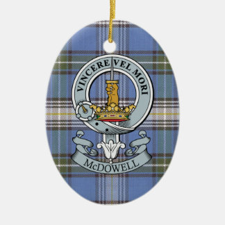 McDowell Crest + Tartan Oval Ornament