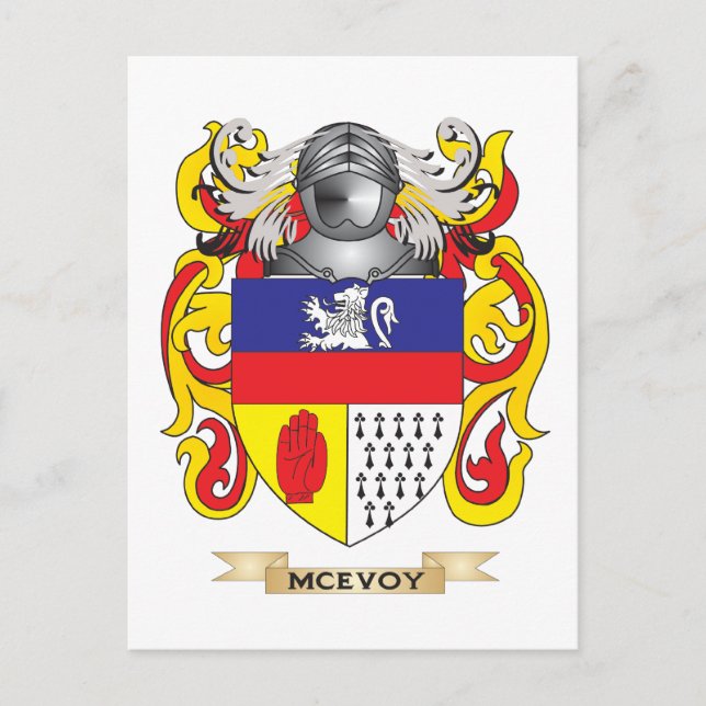 McEvoy Coat of Arms (Family Crest) Postcard (Front)