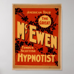 McEwen, 'Hypnotist' Vintage Theatre Poster