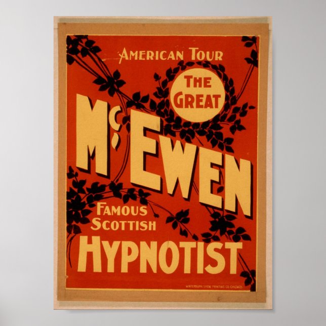 McEwen, 'Hypnotist' Vintage Theatre Poster (Front)