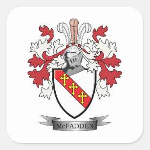 McFadden Family Crest Coat of Arms Square Sticker
