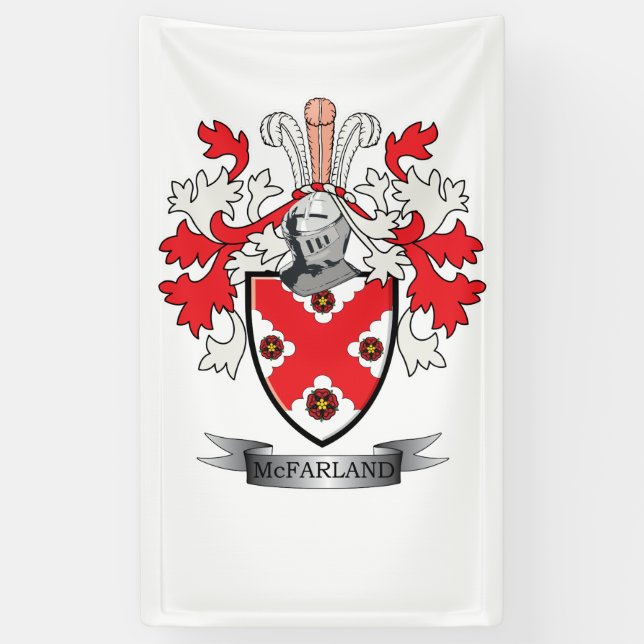 McFarland Family Crest Coat of Arms Banner (Vertical)