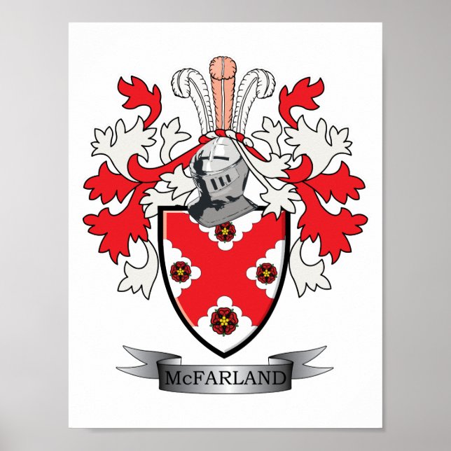 McFarland Family Crest Coat of Arms Poster (Front)