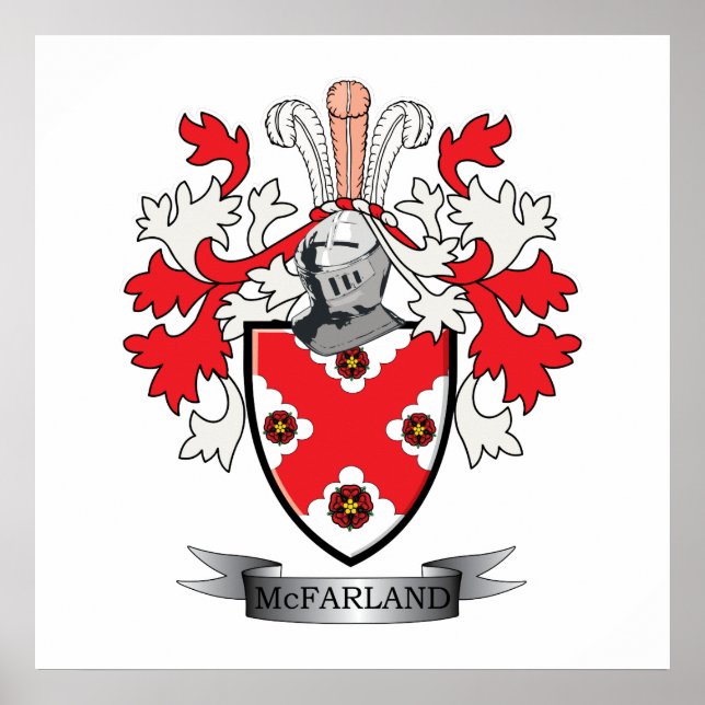 McFarland Family Crest Coat of Arms Poster (Front)
