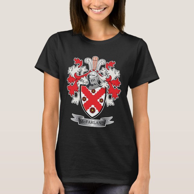 McFarland Family Crest Coat of Arms T-Shirt (Front)