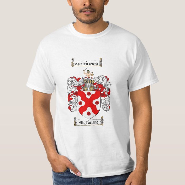 Mcfarland Family Crest - Mcfarland Coat of Arms T-Shirt (Front)