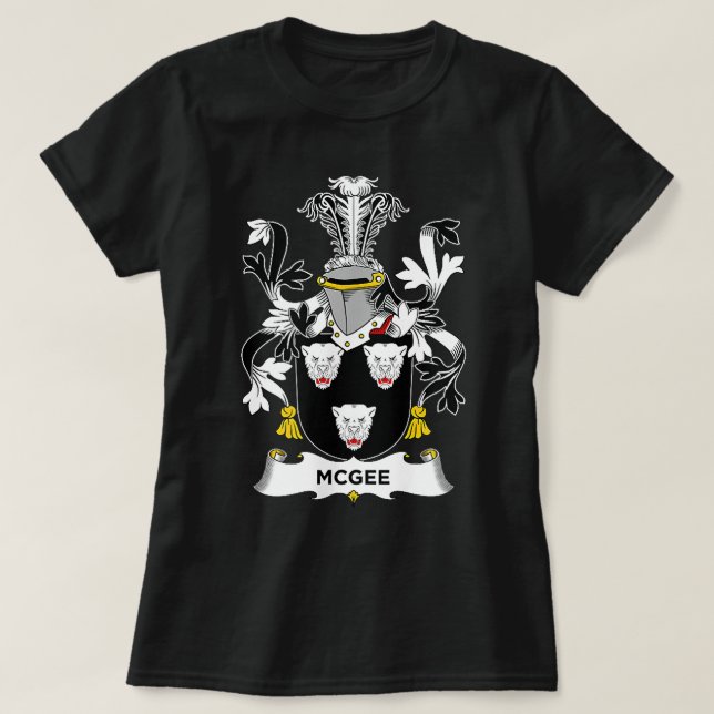 McGee Coat of Arms  Family Crest  T-Shirt (Design Front)