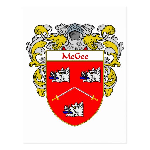 McGee Coat of Arms (Mantled) Postcard | Zazzle