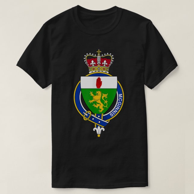 McGinnis Coat of Arms  Family Crest  T-Shirt (Design Front)