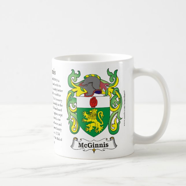 McGinnis, Origin, Meaning and the Crest Coffee Mug (Right)