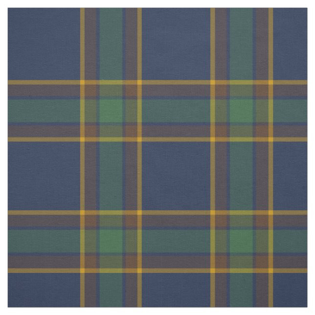 McGovern Tartan Pattern Navy and Green Irish Plaid Fabric (Swatch)