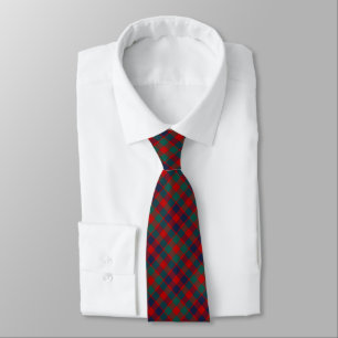 McGowan Tartan Bright Red and Blue Plaid Tie