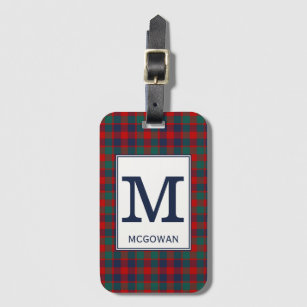 McGowan Tartan Red, Blue, and Green Plaid Pattern Luggage Tag