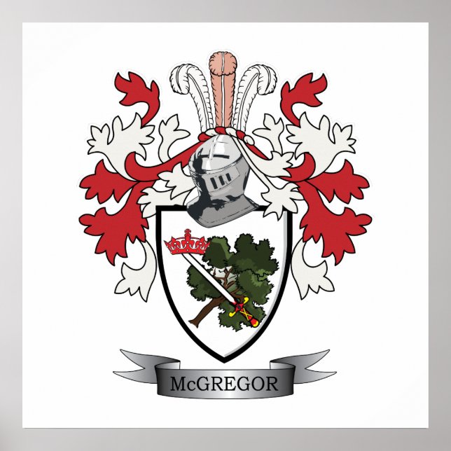 McGregor Family Crest Coat of Arms Poster (Front)