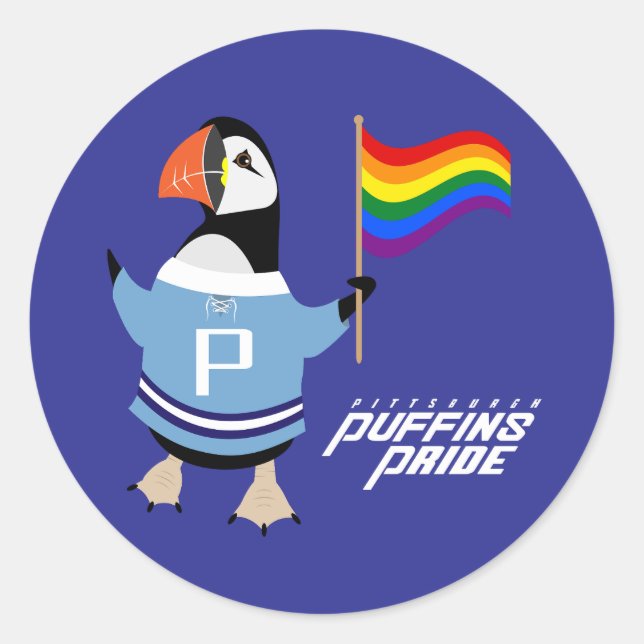 McGuffin Puffin Pride Classic Round Sticker (Front)