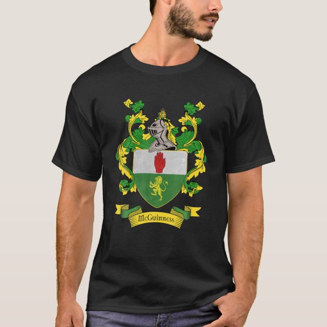 Mcguinness Coat Of Arms | Mcguinness Surname Famil T-Shirt (Front)