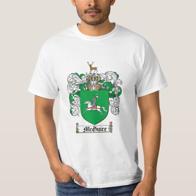 Mcguire Family Crest - Mcguire Coat of Arms T-Shirt (Front)