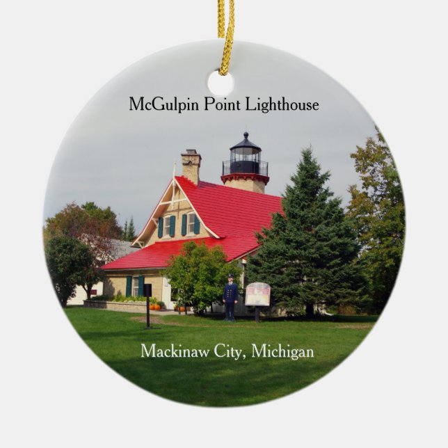McGulpin Point Lighthouse(redroof) ornament (Front)