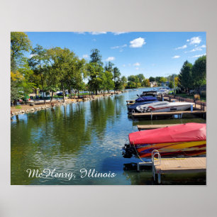 McHenry, Illinois River Walkway on the Fox River Poster