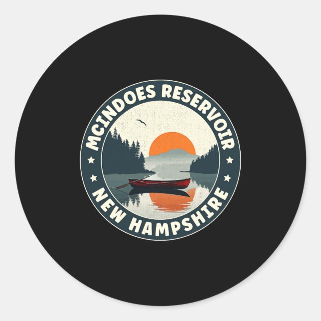 Mcindoes Reservoir New Hampshire Sunset T Shirt  Classic Round Sticker (Front)