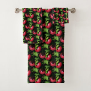 McIntosh Apples On The Tree Nature Pattern Bath Towel Set
