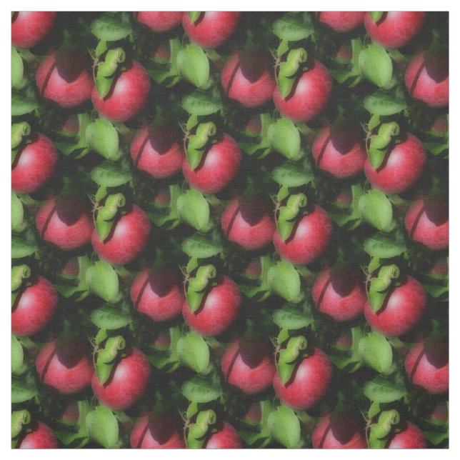 McIntosh Apples On The Tree Nature Pattern Fabric (Swatch)