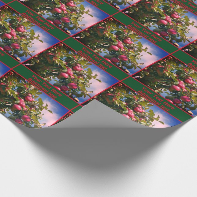 McIntosh Apples On Tree Nature Personalised Wrapping Paper (Corner)