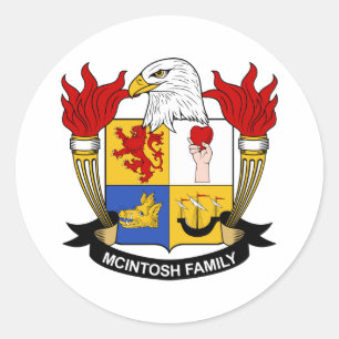 McIntosh Family Crest Classic Round Sticker