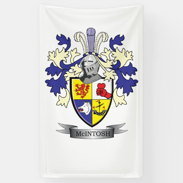 McIntosh Family Crest Coat of Arms Banner (Vertical)