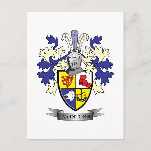 McIntosh Family Crest Coat of Arms Postcard (Front)