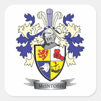 McIntosh Family Crest Coat of Arms Square Sticker