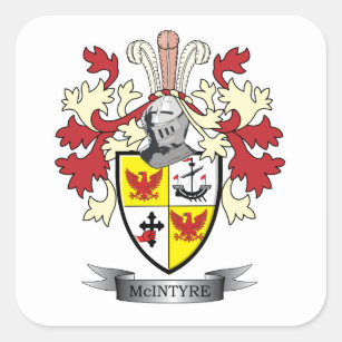 McIntyre Family Crest Coat of Arms Square Sticker
