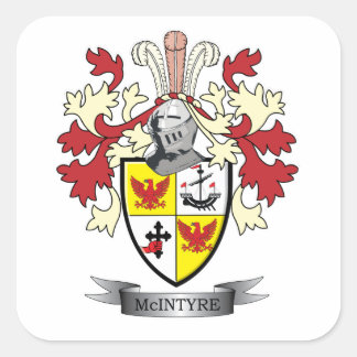 McIntyre Family Crest Coat of Arms Square Sticker