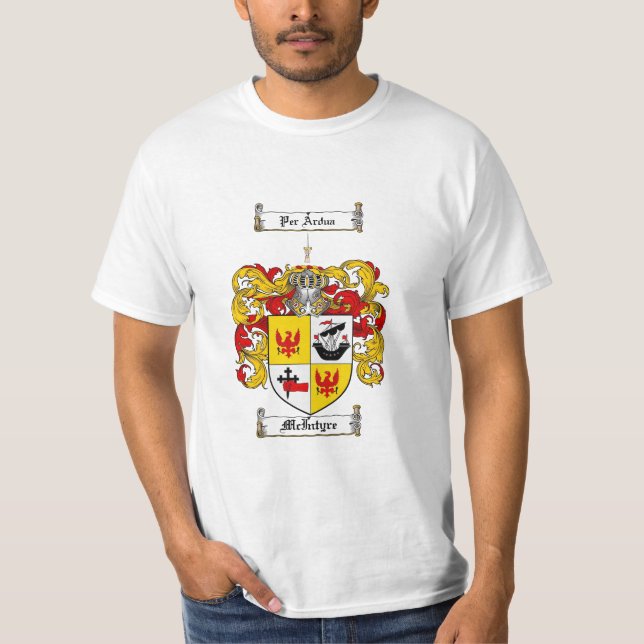 Mcintyre Family Crest - Mcintyre Coat of Arms T-Shirt (Front)
