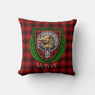 McIver Scottish Clan Tartan & Crest Cushion