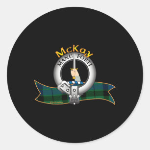 Mckay Clan Tan Crest Motto Classic Round Sticker