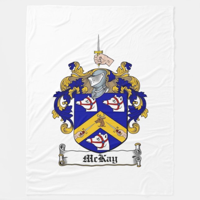 McKay Family Crest,Coat of Arms Fleece Blanket (Front)