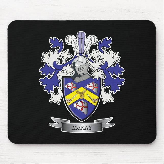 McKay Family Crest Coat of Arms Mouse Mat (Front)