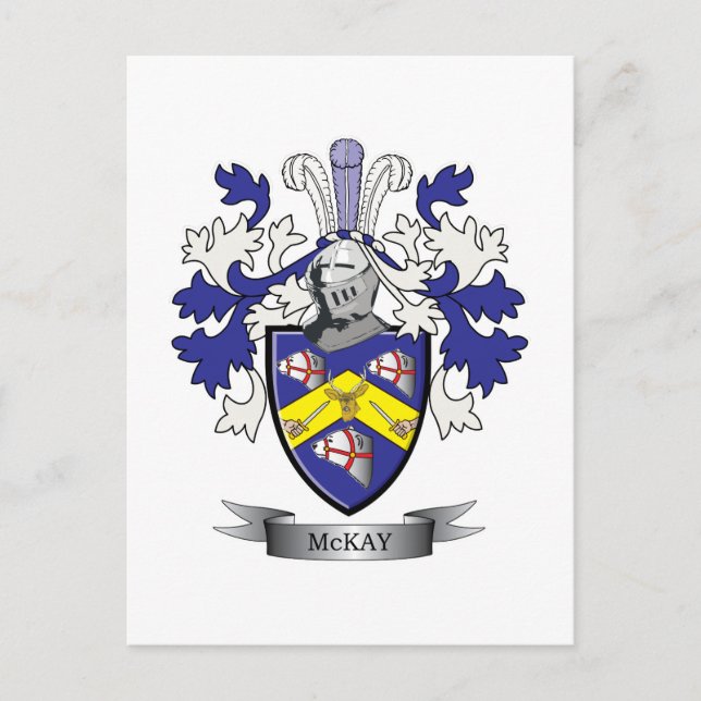 McKay Family Crest Coat of Arms Postcard (Front)